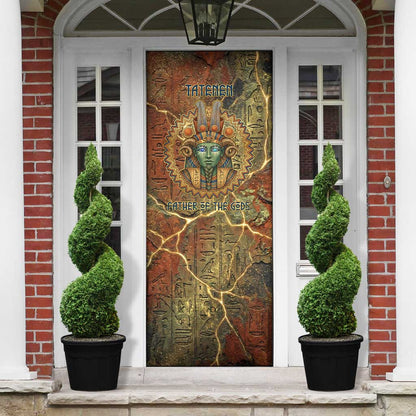 Tatenen Ancient Egyptian Door Cover Father of the Gods Design with Minerals