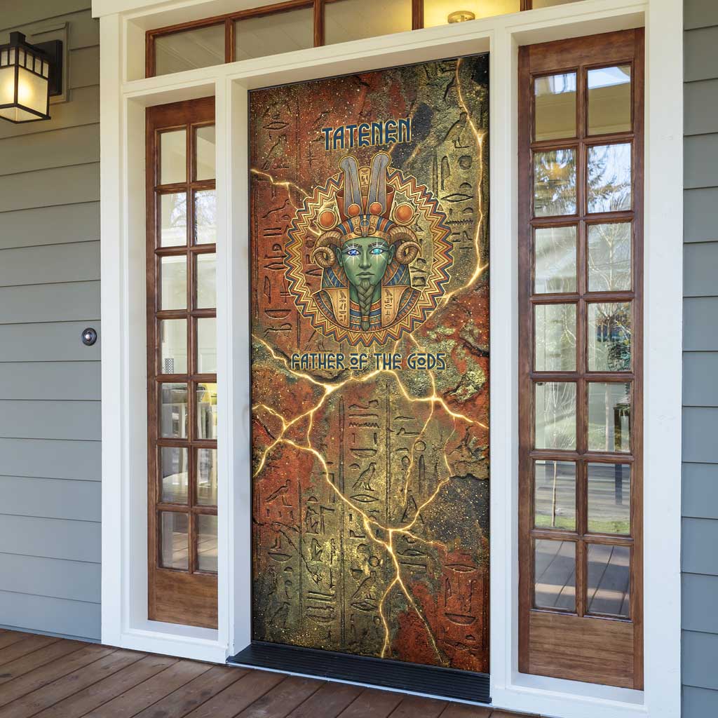 Tatenen Ancient Egyptian Door Cover Father of the Gods Design with Minerals
