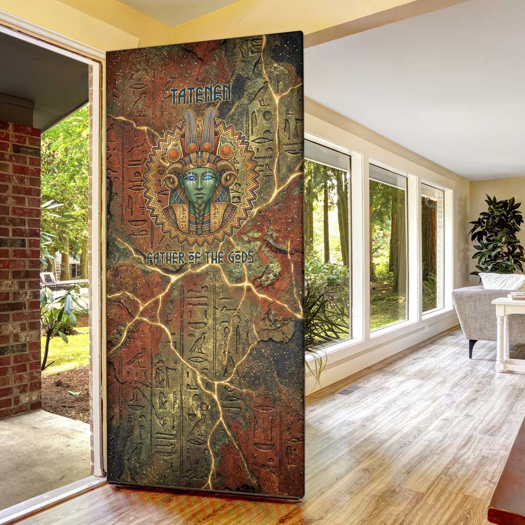 Tatenen Ancient Egyptian Door Cover Father of the Gods Design with Minerals