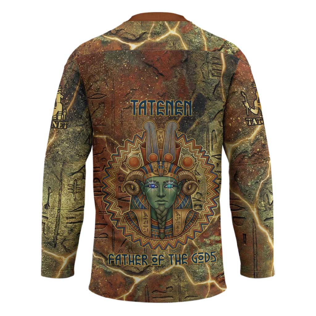 Tatenen Ancient Egyptian Hockey Jersey Father of the Gods Design with Minerals