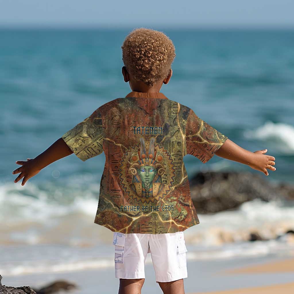 Tatenen Ancient Egyptian Kid Hawaiian Shirt Father of the Gods Design with Minerals
