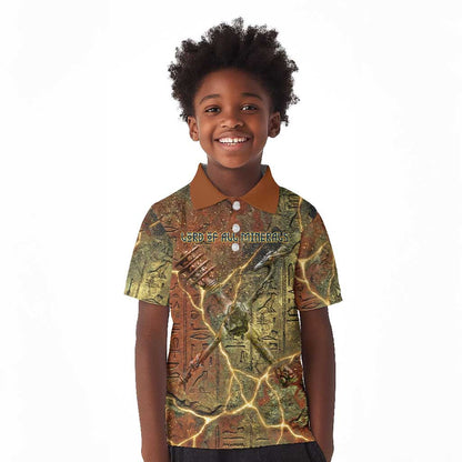 Tatenen Ancient Egyptian Kid Polo Shirt Father of the Gods Design with Minerals