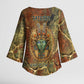 Tatenen Ancient Egyptian Kimono Sleeve Blouse Father of the Gods Design with Minerals