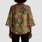 Tatenen Ancient Egyptian Kimono Sleeve Blouse Father of the Gods Design with Minerals