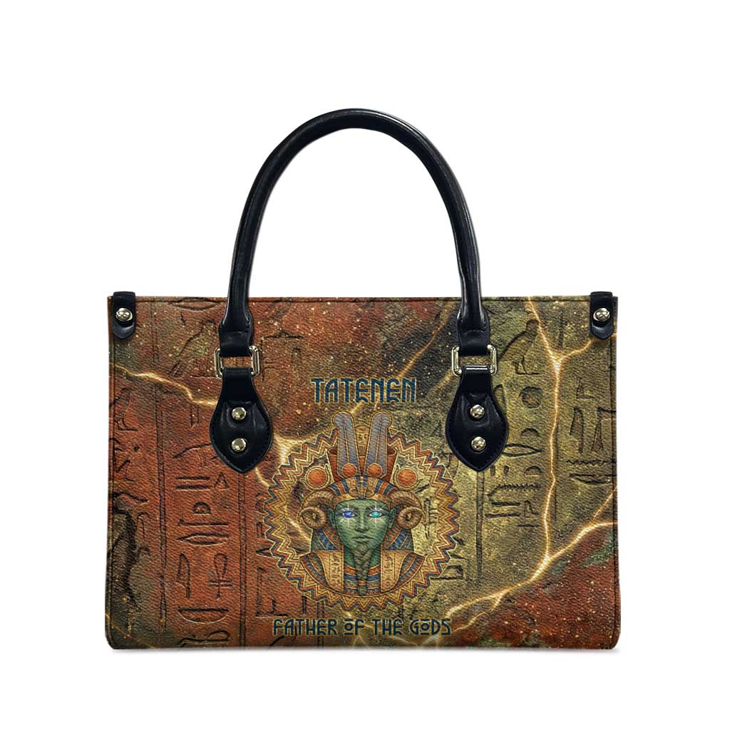 Tatenen Ancient Egyptian Leather Bag Father of the Gods Design with Minerals