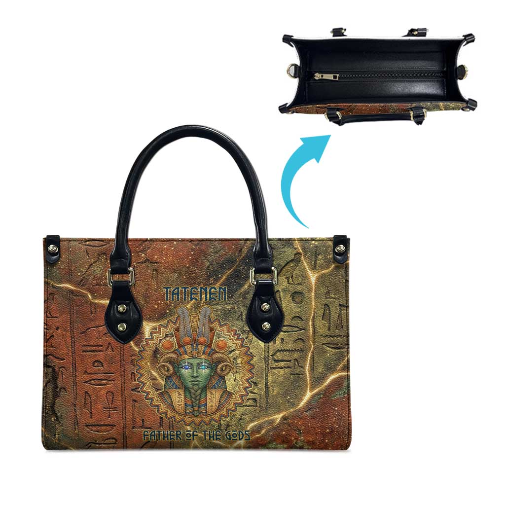 Tatenen Ancient Egyptian Leather Bag Father of the Gods Design with Minerals