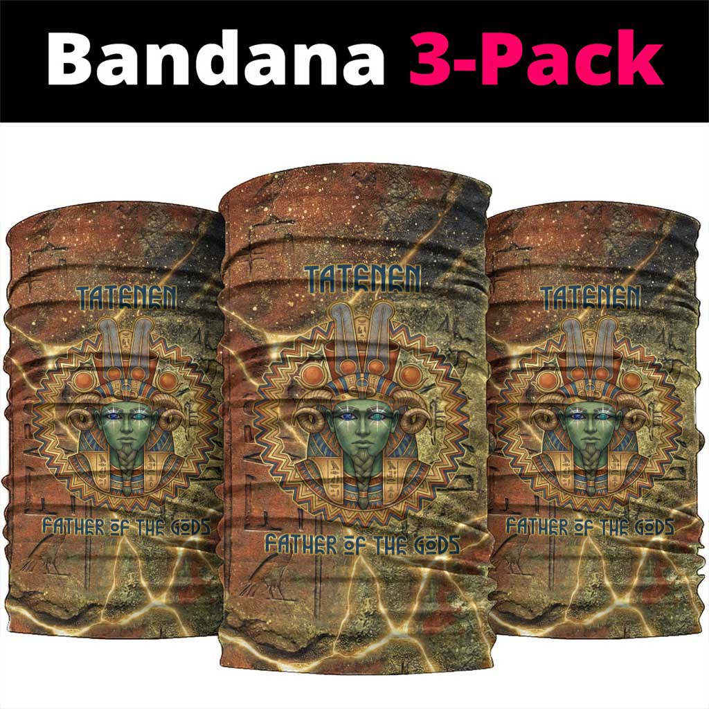 Tatenen Ancient Egyptian Neck Gaiter Father of the Gods Design with Minerals