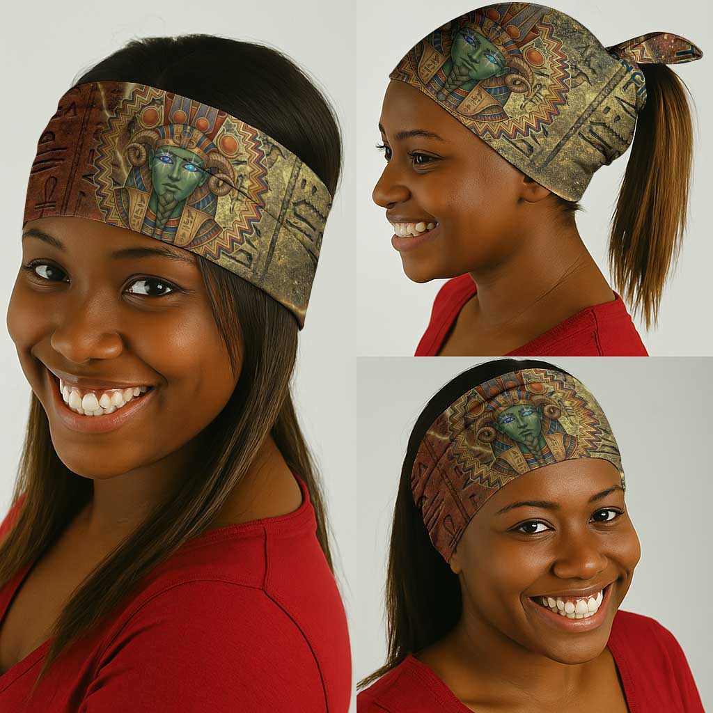 Tatenen Ancient Egyptian Neck Gaiter Father of the Gods Design with Minerals