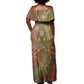 Tatenen Ancient Egyptian Off Shoulder Maxi Dress Father of the Gods Design with Minerals
