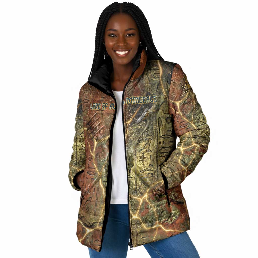 Tatenen Ancient Egyptian Padded Jacket Father of the Gods Design with Minerals
