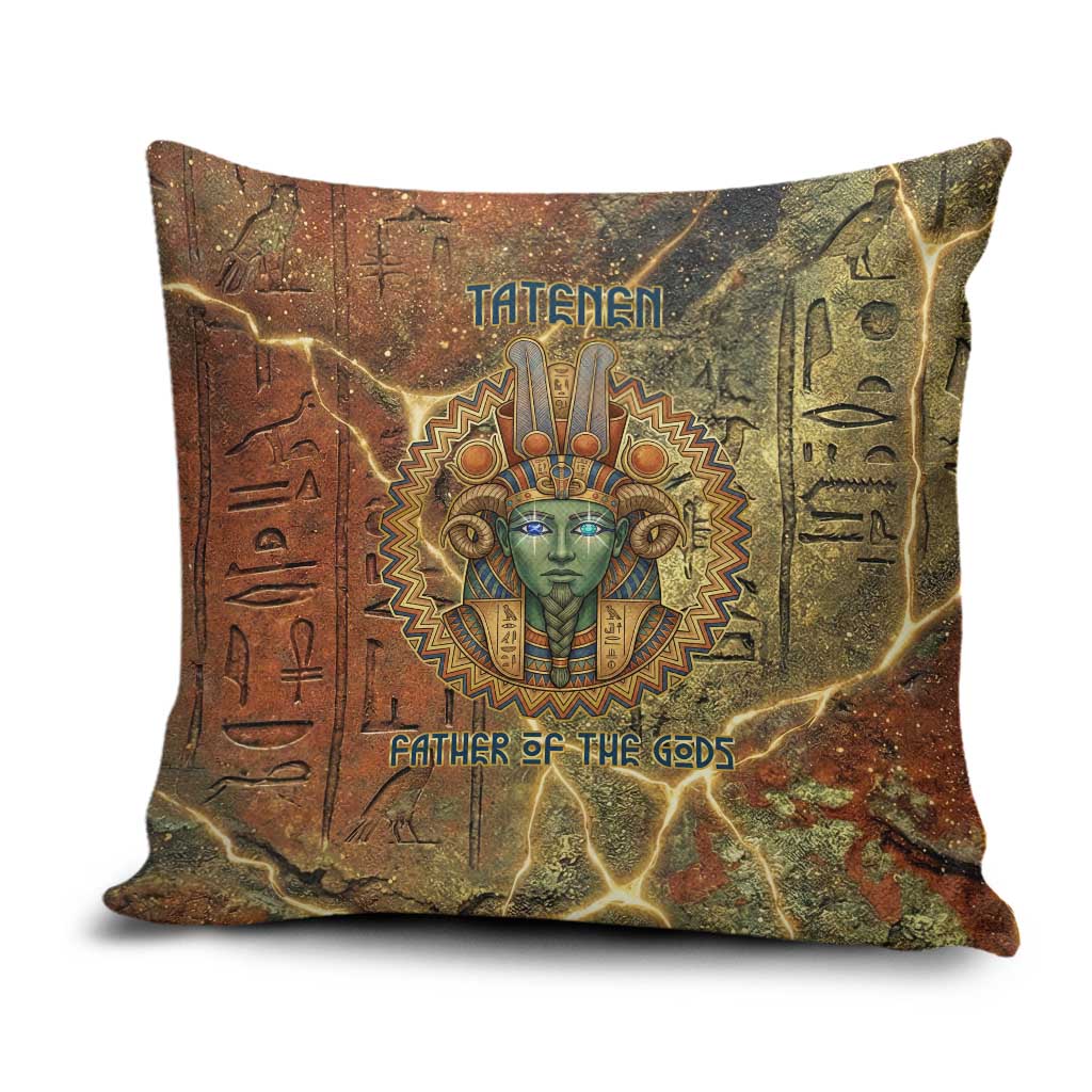 Tatenen Ancient Egyptian Pillow Cover Father of the Gods Design with Minerals