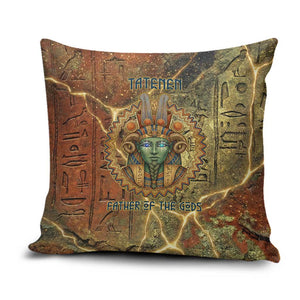 Tatenen Ancient Egyptian Pillow Cover Father of the Gods Design with Minerals