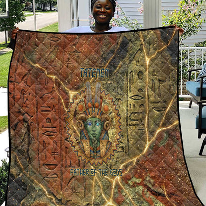 Tatenen Ancient Egyptian Quilt Father of the Gods Design with Minerals