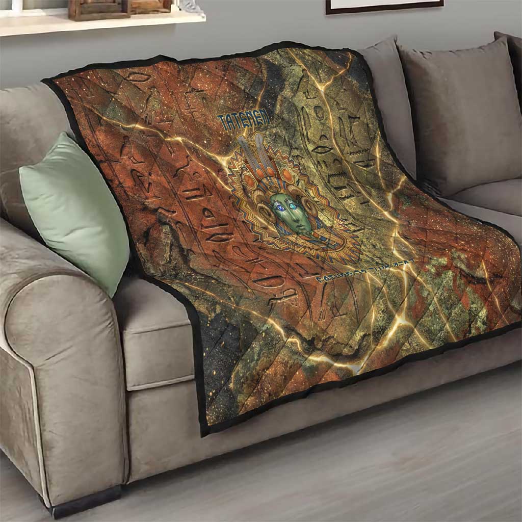 Tatenen Ancient Egyptian Quilt Father of the Gods Design with Minerals