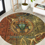 Tatenen Ancient Egyptian Round Carpet Father of the Gods Design with Minerals