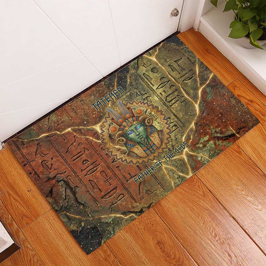 Tatenen Ancient Egyptian Rubber Doormat Father of the Gods Design with Minerals