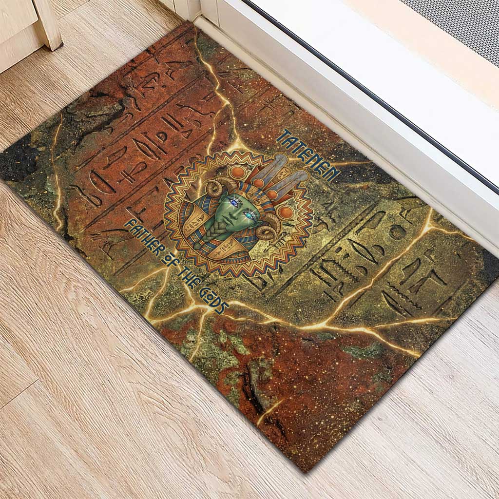 Tatenen Ancient Egyptian Rubber Doormat Father of the Gods Design with Minerals