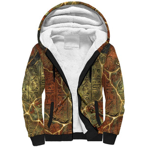 Tatenen Ancient Egyptian Sherpa Hoodie Father of the Gods Design with Minerals