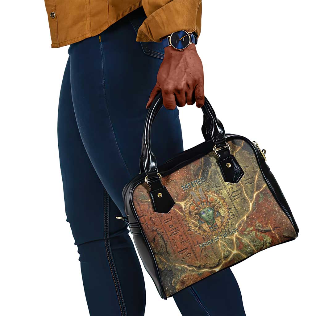 Tatenen Ancient Egyptian Shoulder Handbag Father of the Gods Design with Minerals