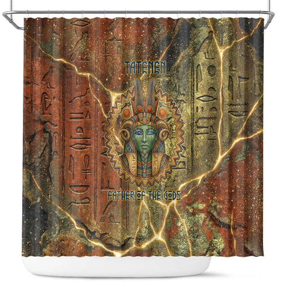 Tatenen Ancient Egyptian Shower Curtain Father of the Gods Design with Minerals