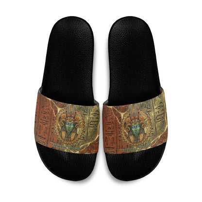 Tatenen Ancient Egyptian Slide Sandals Father of the Gods Design with Minerals
