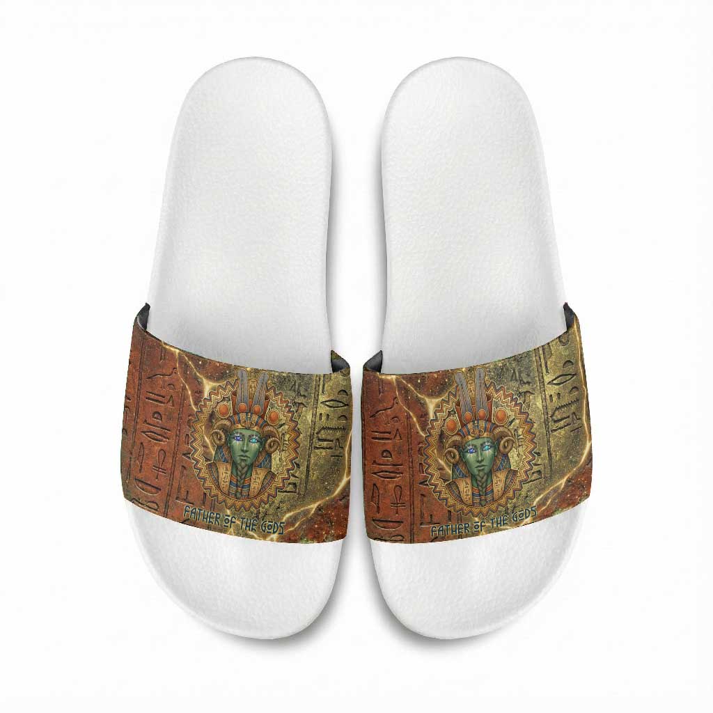 Tatenen Ancient Egyptian Slide Sandals Father of the Gods Design with Minerals