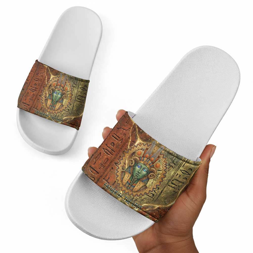 Tatenen Ancient Egyptian Slide Sandals Father of the Gods Design with Minerals