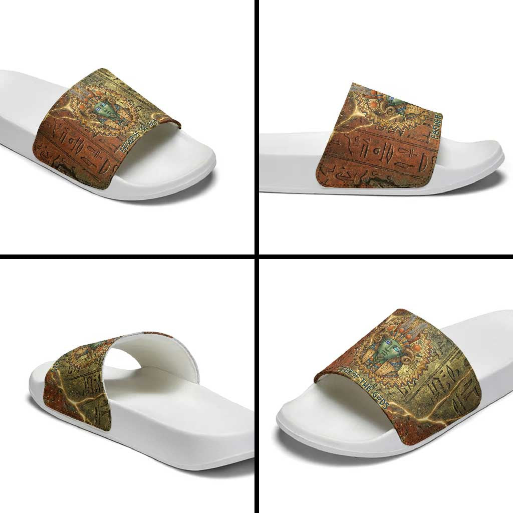Tatenen Ancient Egyptian Slide Sandals Father of the Gods Design with Minerals