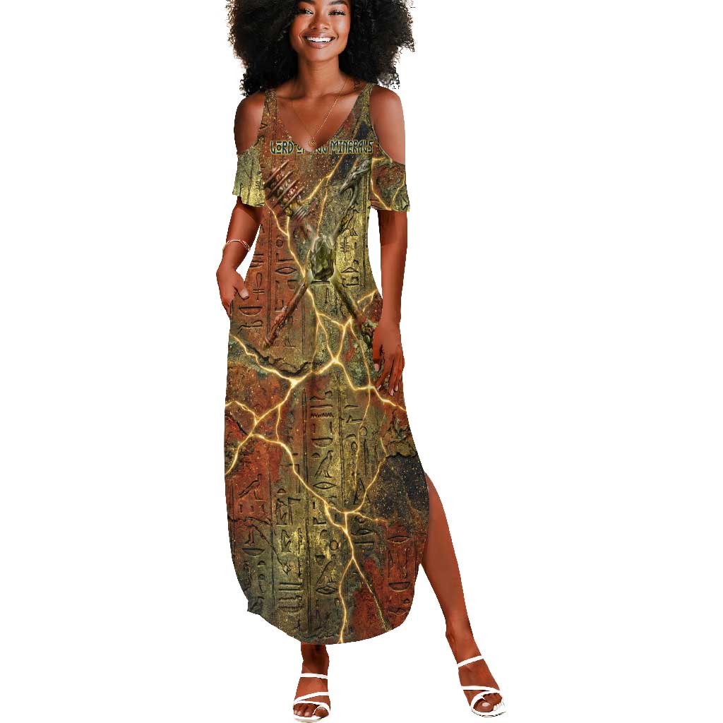 Tatenen Ancient Egyptian Summer Maxi Dress Father of the Gods Design with Minerals
