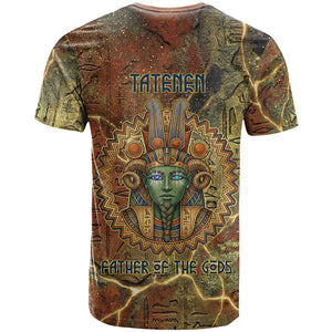 Tatenen Ancient Egyptian T shirt Father of the Gods Design with Minerals