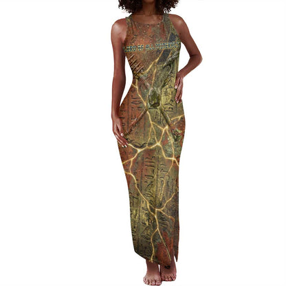 Tatenen Ancient Egyptian Tank Maxi Dress Father of the Gods Design with Minerals