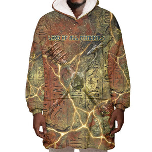 Tatenen Ancient Egyptian Wearable Blanket Hoodie Father of the Gods Design with Minerals