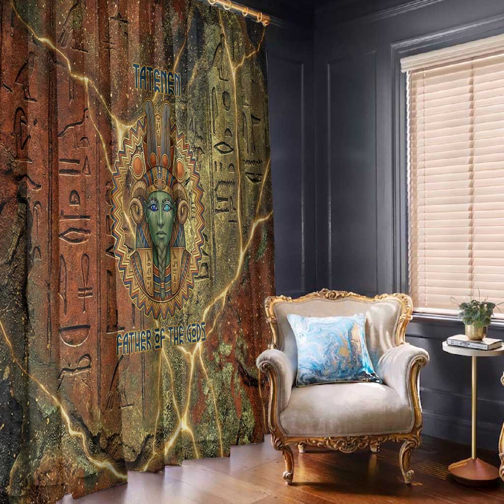 Tatenen Ancient Egyptian Window Curtain Father of the Gods Design with Minerals