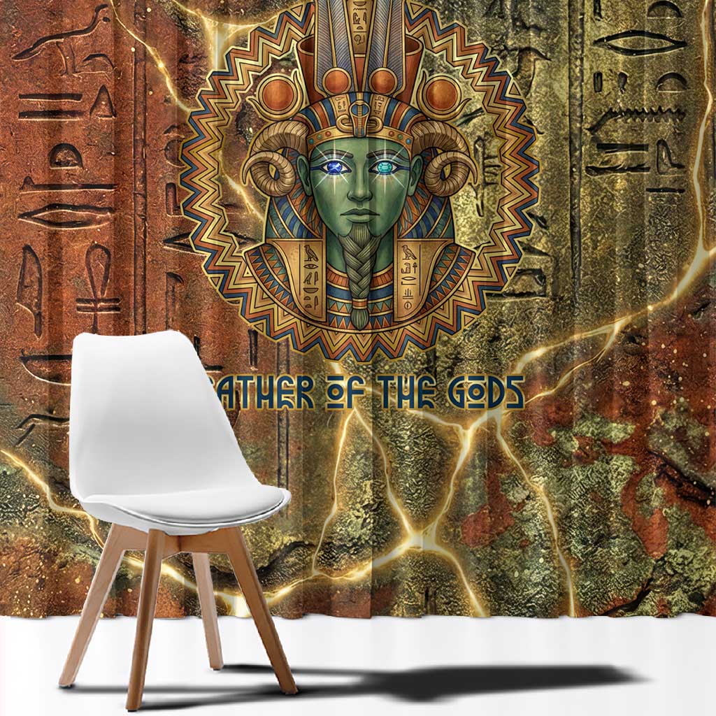 Tatenen Ancient Egyptian Window Curtain Father of the Gods Design with Minerals