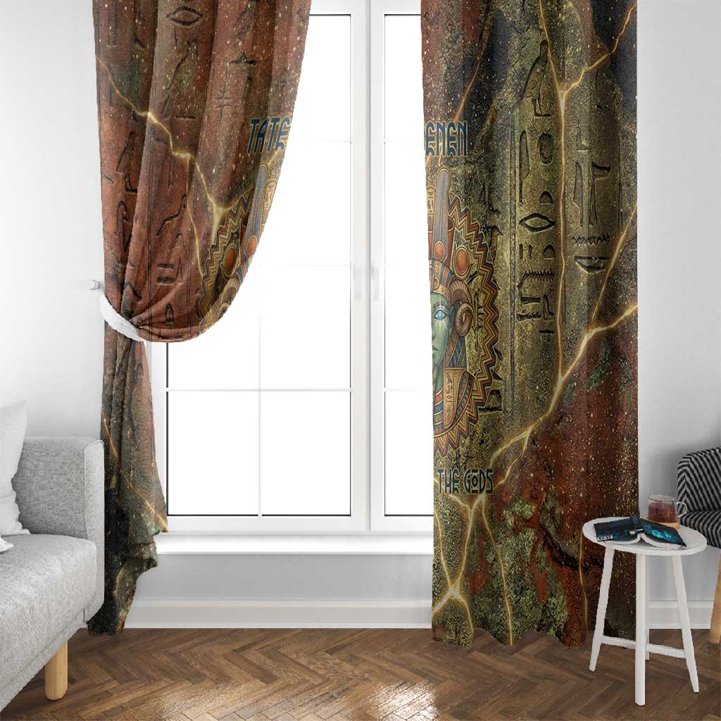 Tatenen Ancient Egyptian Window Curtain Father of the Gods Design with Minerals