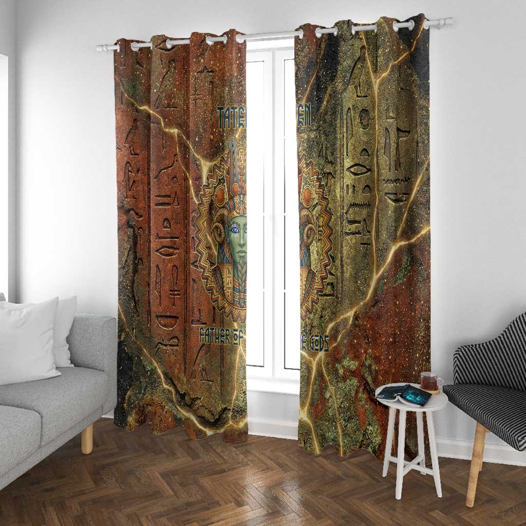 Tatenen Ancient Egyptian Window Curtain Father of the Gods Design with Minerals