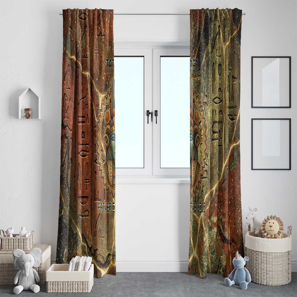 Tatenen Ancient Egyptian Window Curtain Father of the Gods Design with Minerals