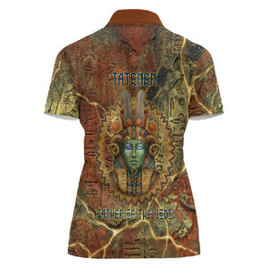 Tatenen Ancient Egyptian Women Polo Shirt Father of the Gods Design with Minerals
