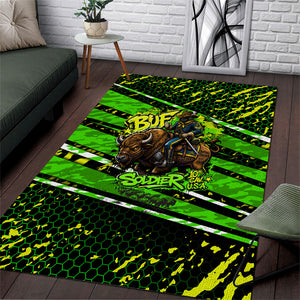 Buffalo Soldiers 10th Cavalry Regiment Area Rug Graffiti Urban Streetwear Style Graphic Art