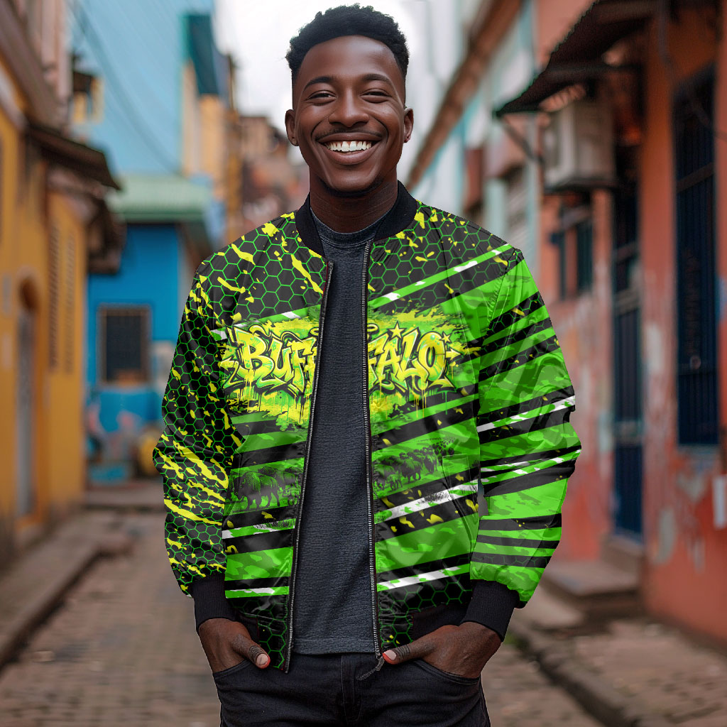 Buffalo Soldiers 10th Cavalry Regiment Bomber Jacket Graffiti Urban Streetwear Style Graphic Art