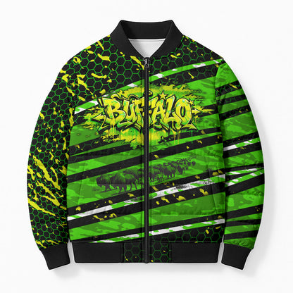 Buffalo Soldiers 10th Cavalry Regiment Bomber Puffer Jacket Graffiti Urban Streetwear Style Graphic Art