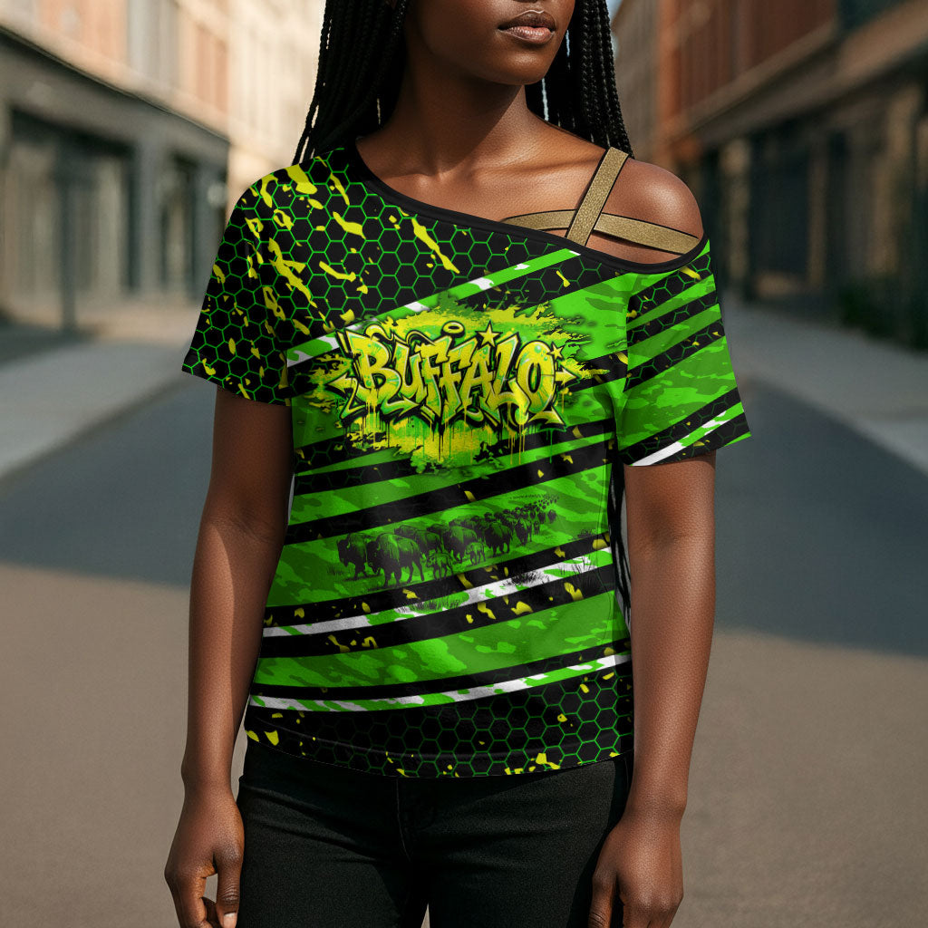 Buffalo Soldiers 10th Cavalry Regiment Cross Shoulder Shirt Graffiti Urban Streetwear Style Graphic Art