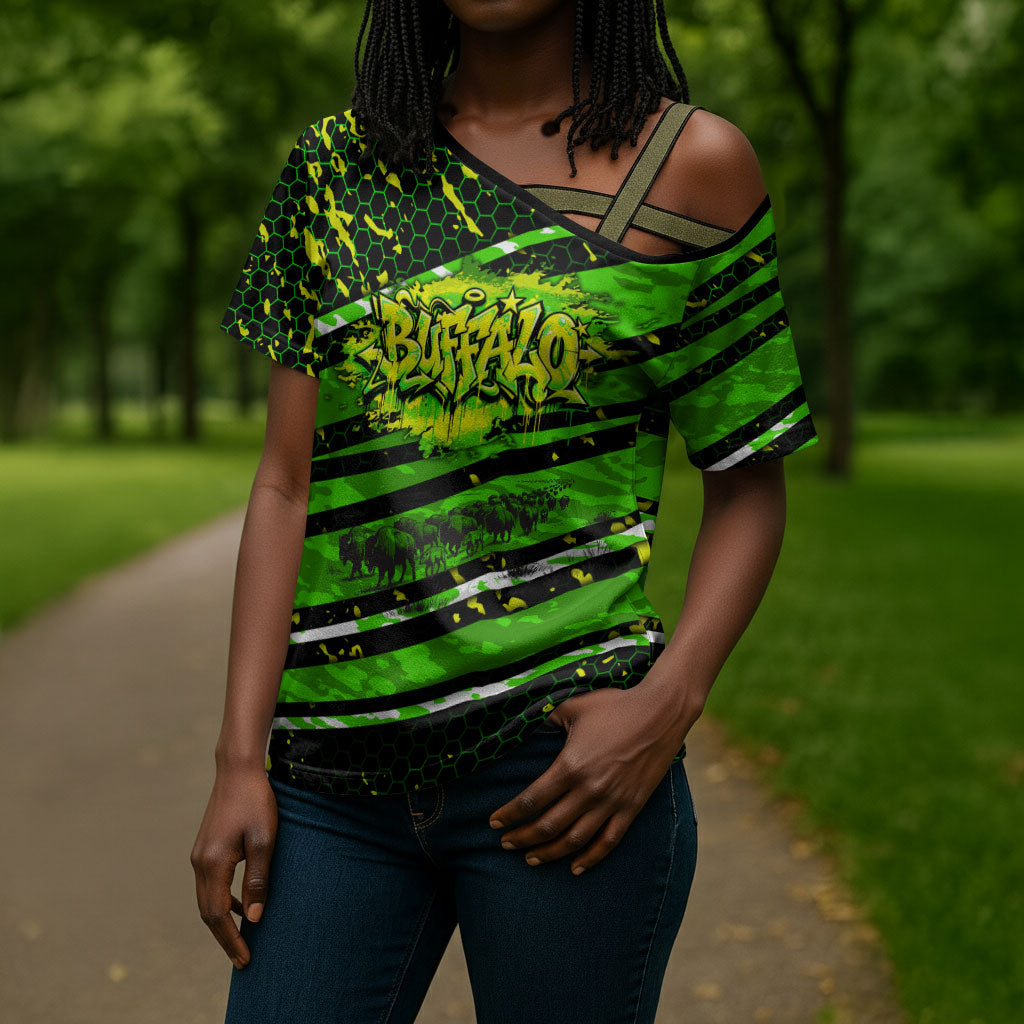 Buffalo Soldiers 10th Cavalry Regiment Cross Shoulder Shirt Graffiti Urban Streetwear Style Graphic Art