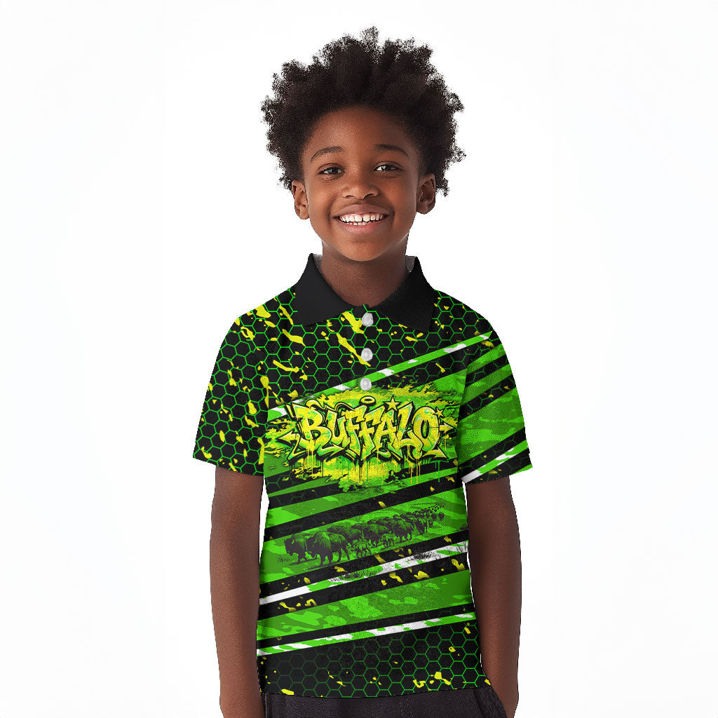 Buffalo Soldiers 10th Cavalry Regiment Kid Polo Shirt Graffiti Urban Streetwear Style Graphic Art