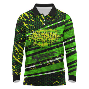 Buffalo Soldiers 10th Cavalry Regiment Long Sleeve Polo Shirt Graffiti Urban Streetwear Style Graphic Art