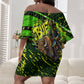 Buffalo Soldiers 10th Cavalry Regiment Off Shoulder Short Dress Graffiti Urban Streetwear Style Graphic Art