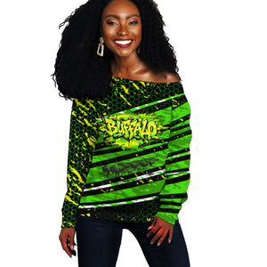 Buffalo Soldiers 10th Cavalry Regiment Off Shoulder Sweater Graffiti Urban Streetwear Style Graphic Art