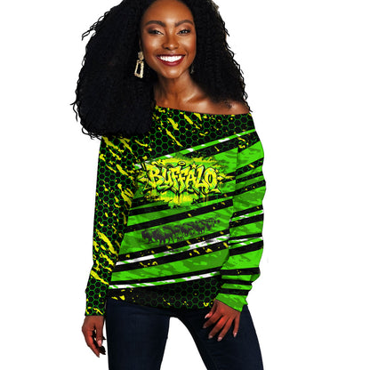 Buffalo Soldiers 10th Cavalry Regiment Off Shoulder Sweater Graffiti Urban Streetwear Style Graphic Art