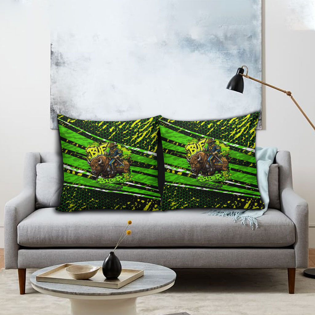 Buffalo Soldiers 10th Cavalry Regiment Pillow Cover Graffiti Urban Streetwear Style Graphic Art