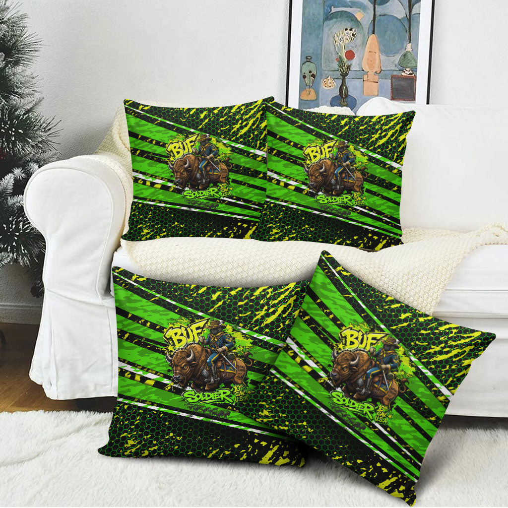 Buffalo Soldiers 10th Cavalry Regiment Pillow Cover Graffiti Urban Streetwear Style Graphic Art